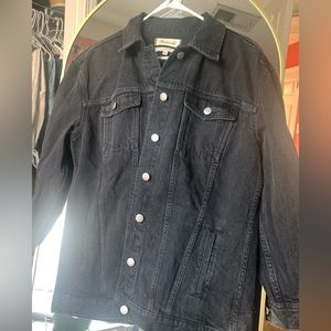 Madewell oversized denim jacket in black, size medium